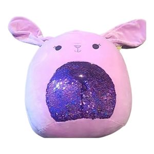 Squishmallow Bubbles Purple Easter Bunny Sequins